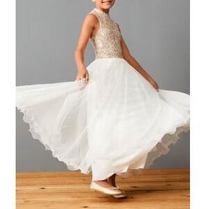 Speechless Girls Sequin‎ Dress Party Special Occasion Sleeveless White Size 16